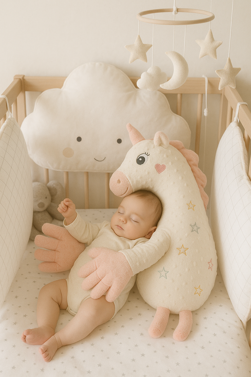 Oreiller Poupée Bébé – Peluche Électrique Apaisante avec Télécommande